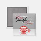 Big Mouth Live Laugh Laugh Square Fridge Magnets Magneet (Voorkant / Achterkant)