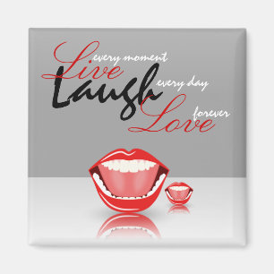 Big Mouth Live Laugh Laugh Square Fridge Magnets Magneet