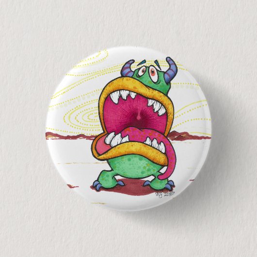 Big Mouth Monster-knop Ronde Button 3,2 Cm (Voorkant)