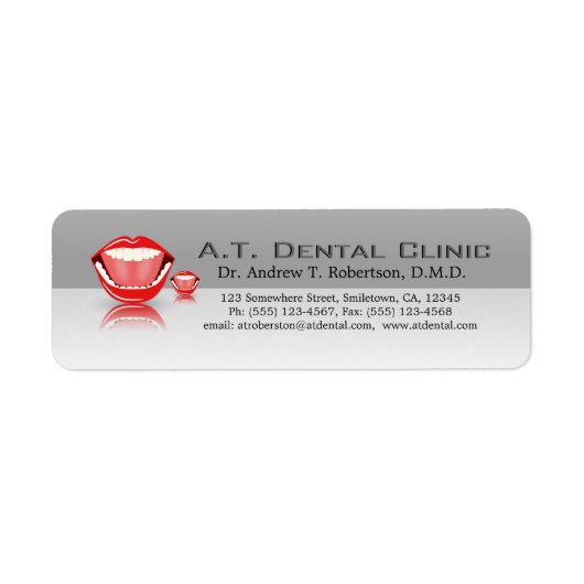 Big Mouth Professional Dental Return Address Label (Voorkant)