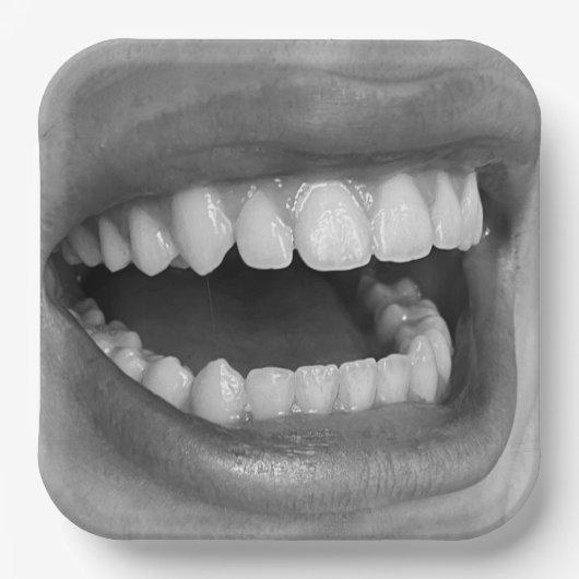 Big Mouth Square Paper Plates Papieren Bordje (Voorkant)