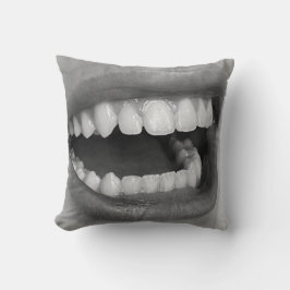 Big Mouth Square Throw Pillow  Kussen