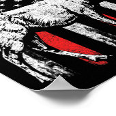 Big Mule Deer Hunter Amerikaanse vlag Shirten Poster (Hoek)