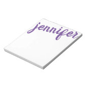 Big Name Paars Personalized Notitieblok (Linkerzijde)