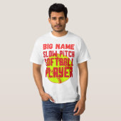 Big name slow pitch softball speler t-shirt (Voorkant volledig)