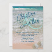 Big Names Casual Wedding Turquoise Zee Uitnodiging (Voorkant)