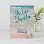 Big Names Casual Wedding Turquoise Zee Uitnodiging (Staand voorkant)