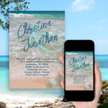 Big Names Casual Wedding Turquoise Zee Uitnodiging