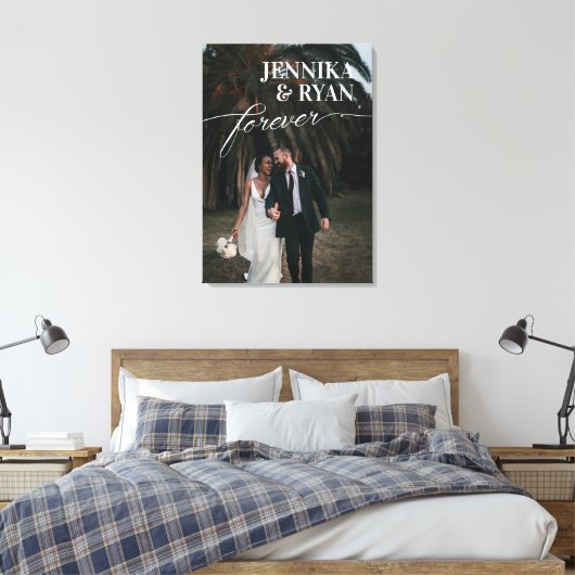Big Names White Overlay for ever Wedding Photo Can Canvas Afdruk (Insitu (Slaapkamer))