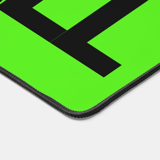 Big neon green mouse pad with custom name (Hoek)