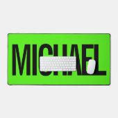 Big neon green mouse pad with custom name (Keyboard & Muis)
