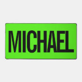 Big neon green mouse pad with custom name (Voorkant)