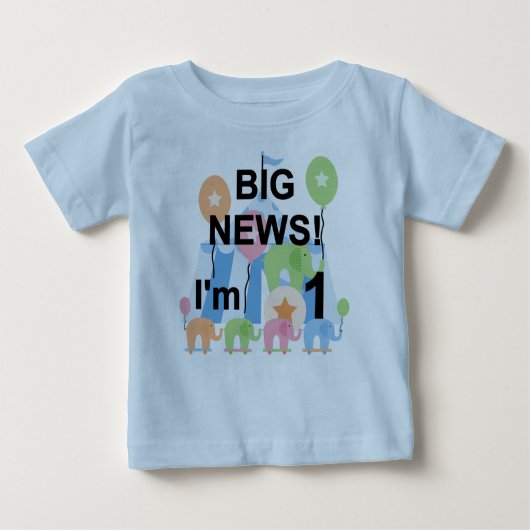 Big News Circus 1st Birthday T-shirts en cadeautje (Voorkant)