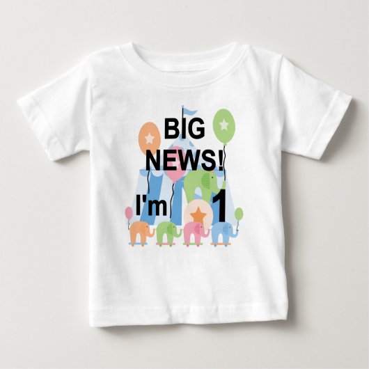 Big News Circus 1st Birthday T-shirts en cadeautje (Voorkant)