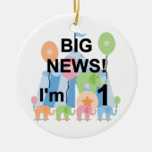 Big News Circus 1st Birthday T-shirts en cadeautje Keramisch Ornament (Voorkant)