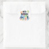 Big News Circus 1st Birthday T-shirts en cadeautje Ronde Sticker (Tas)