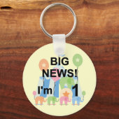 Big News Circus 1st Birthday T-shirts en cadeautje Sleutelhanger (Voorkant)