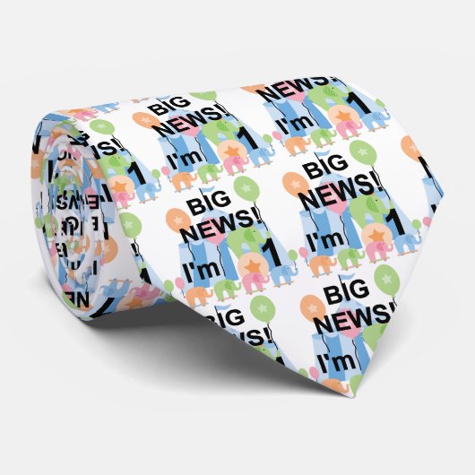 Big News Circus 1st Birthday T-shirts en cadeautje Stropdas (Opgerold)