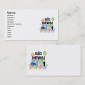 Big News Circus 1st Birthday T-shirts en cadeautje Visitekaartje (Voorkant / Achterkant)