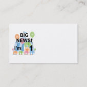 Big News Circus 1st Birthday T-shirts en cadeautje Visitekaartje (Achterkant)