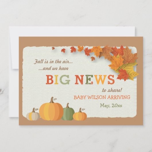 Big News Zwangerschapsaankondiging Aankondiging (Voorkant)