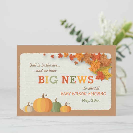 Big News Zwangerschapsaankondiging Aankondiging (Staand voorkant)