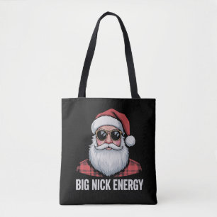 Big Nick Energie Kerst Santa Zonnebril Kerstmis Tote Bag