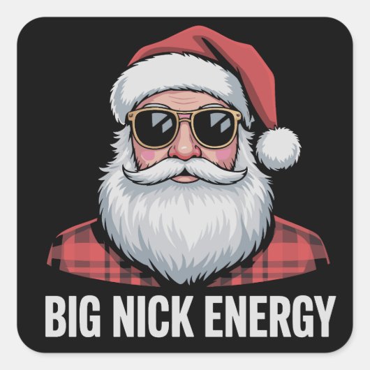 Big Nick Energy Christmas Santa Sunglasses Xmas Vierkante Sticker (Voorkant)