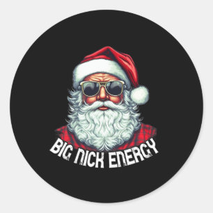 Big Nick Energy Fun Kerstmis 1 Ronde Sticker