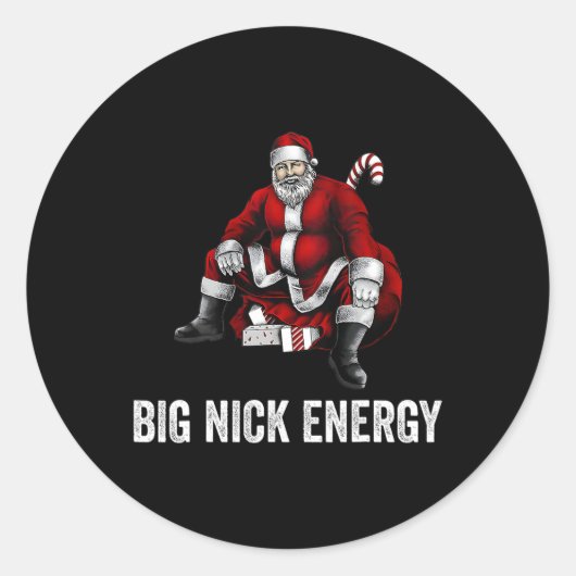 Big Nick Energy Fun Kerstmis 3 Ronde Sticker (Voorkant)