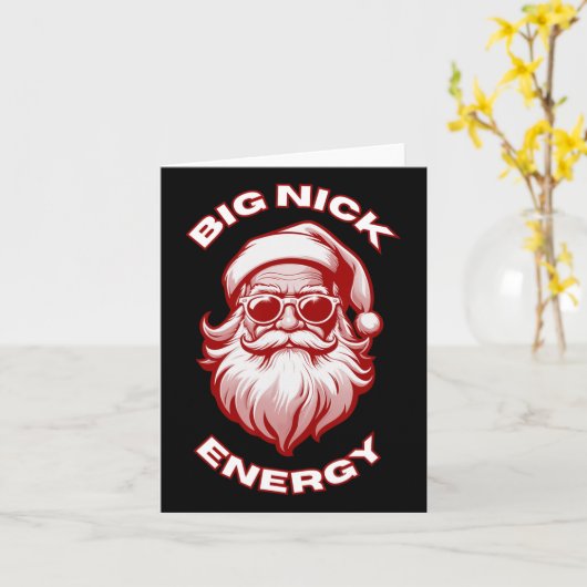 Big Nick Energy Funny Kerstkerstkerst Kaart (Gele Bloem)