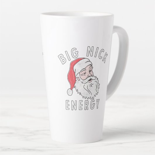 Big Nick Energy – Funny Santa Christmas Design Latte Mok (Rechterhoek)