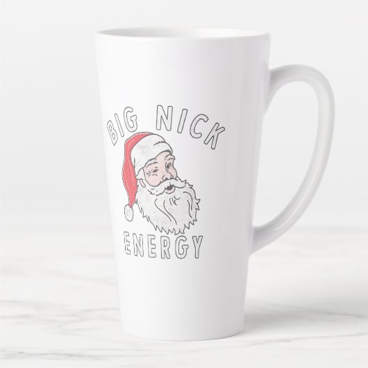 Big Nick Energy – Funny Santa Christmas Design Latte Mok (Rechts)