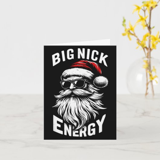 Big Nick Energy Funny Santa Christmas  Kaart (Gele Bloem)