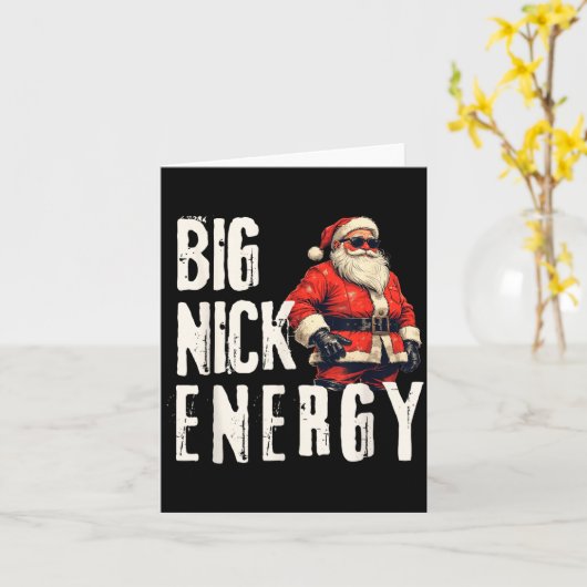 Big Nick Energy Funny Santa Christmas  Kaart (Gele Bloem)