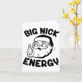 Big Nick Energy Funny Santa Christmas  Kaart (Gele Bloem)