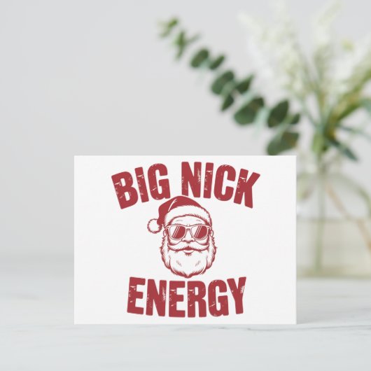 Big Nick Energy Funny Santa Rude Kerstgrap Feestdagenkaart (Staand voorkant)