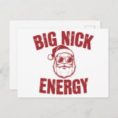 Big Nick Energy Funny Santa Rude Kerstgrap Feestdagenkaart (Voorkant / Achterkant)
