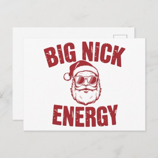 Big Nick Energy Funny Santa Rude Kerstgrap Feestdagenkaart (Voorkant / Achterkant)