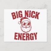 Big Nick Energy Funny Santa Rude Kerstgrap Feestdagenkaart (Voorkant)