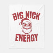 Big Nick Energy Funny Santa Rude Kerstgrap Fleece Deken (Voorkant)