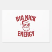 Big Nick Energy Funny Santa Rude Kerstgrap Inpakpapier Vel (Voorkant)