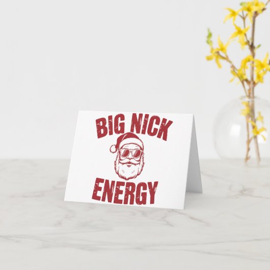 Big Nick Energy Funny Santa Rude Kerstgrap Kaart (Gele Bloem)