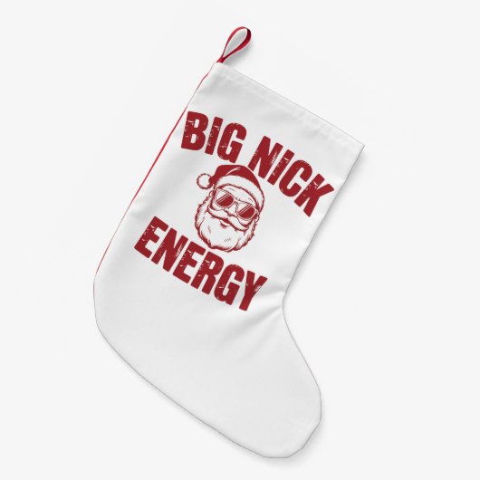Big Nick Energy Funny Santa Rude Kerstgrap Kleine Kerstsok (Voorkant (Hangend))