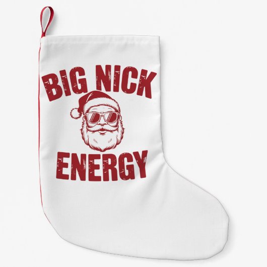 Big Nick Energy Funny Santa Rude Kerstgrap Kleine Kerstsok (Voorkant)