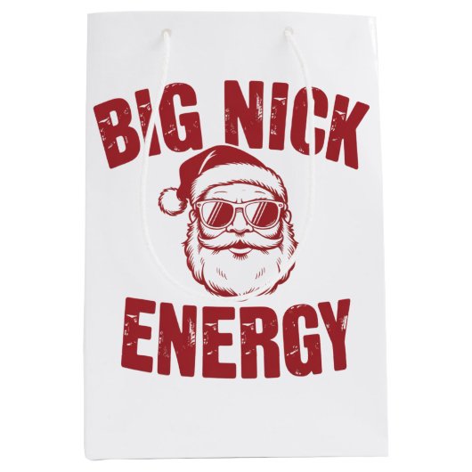 Big Nick Energy Funny Santa Rude Kerstgrap Medium Cadeauzakje (Voorkant)