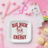 Big Nick Energy Funny Santa Rude Kerstgrap Papieren Bordje (Feest)