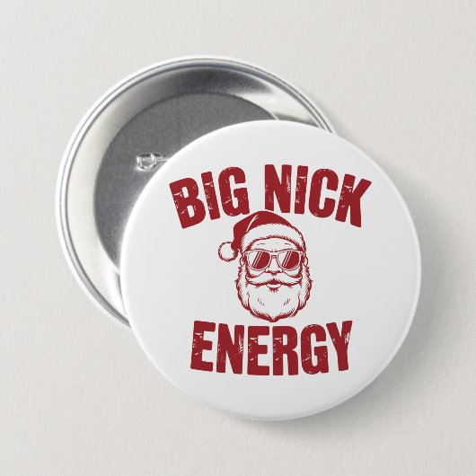 Big Nick Energy Funny Santa Rude Kerstgrap Ronde Button 7,6 Cm (Voorkant /achterkant)
