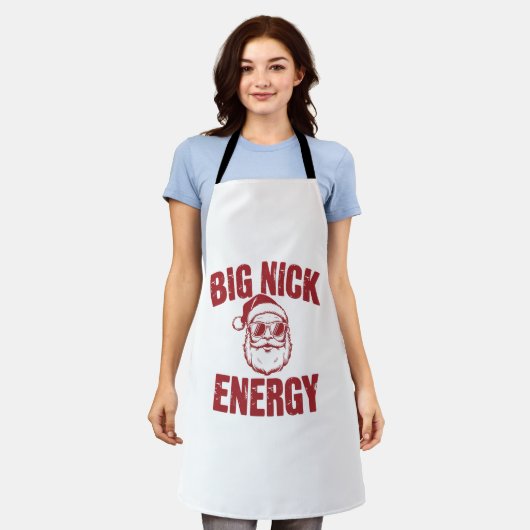 Big Nick Energy Funny Santa Rude Kerstgrap Schort (Gedragen)