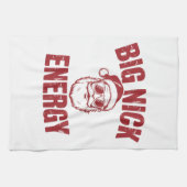 Big Nick Energy Funny Santa Rude Kerstgrap Theedoek (Horizontaal)